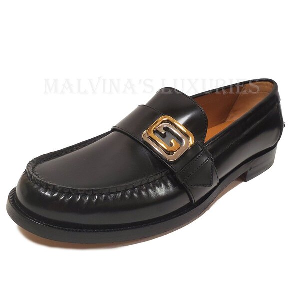 GUCCI SHOES MENS INTERLOCKING G LOGO PLAQUE LEATHER LOAFERS 9 /US 9.5 - Picture 9 of 16
